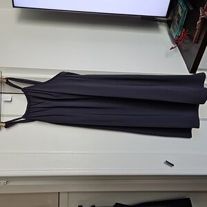 Athleta charcoal gray halter dress with gathered front neckline size MEDIUM